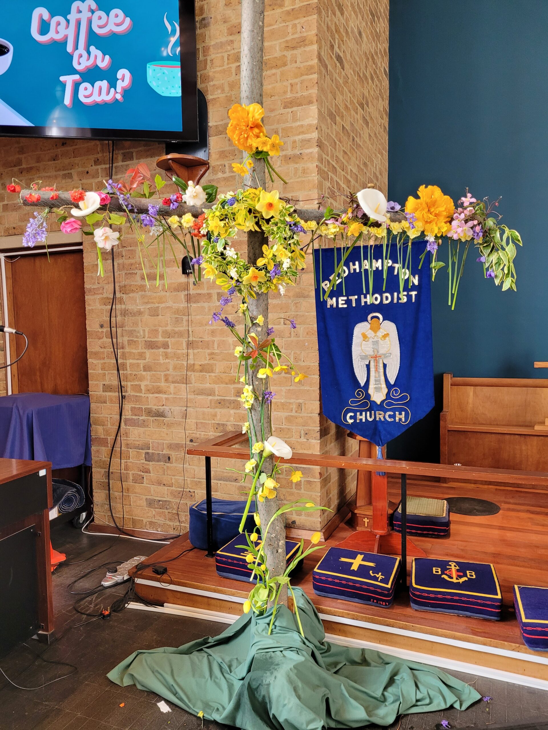 Our Lenten Cross 2025 decorated in flowers donated by the congregation for Easter Sunday. Happy Easter everyone and may God bless you and keep you.